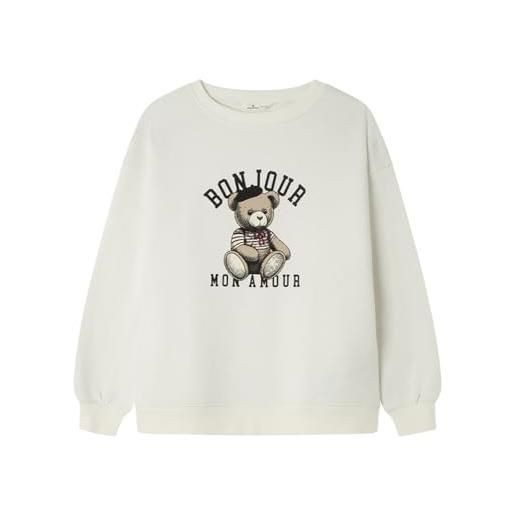 Springfield bonjour teddy bear round neck sweatshirt, beige, l donna