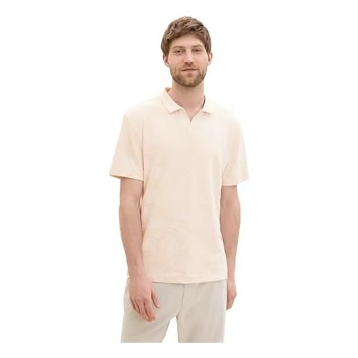 TOM TAILOR 1041841 polo, 35623-beige palm jacquard design, xxl uomo