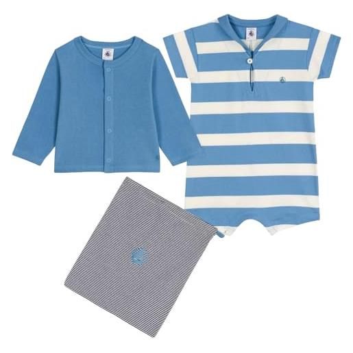 Petit Bateau a0cor, set da 2 pezzi bimbo 0-24, blu/multicolore, 24 mesi