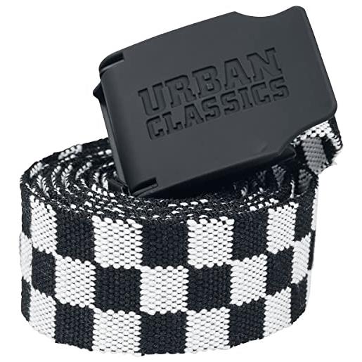 Urban Classics uc canvas belt checkerboard 150 cm cintura, nero/bianco, taglia unica unisex-adulto