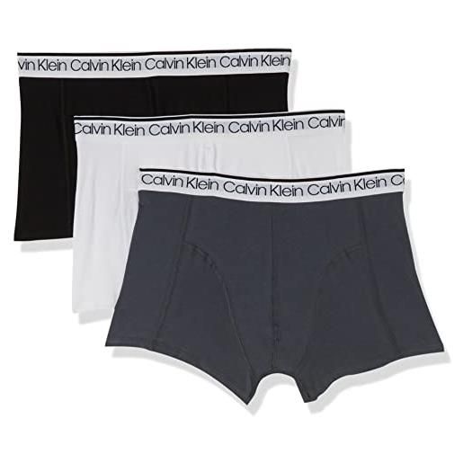 Calvin Klein trunk 3pk surge uomo, black/white/turbulence, l [amazon exclusive]