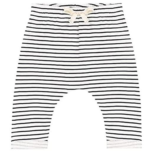 Petit Bateau a051e, pantaloni unisex - bimbi 0-24, bianco marshmallow / blu smoking, 0-3 mesi