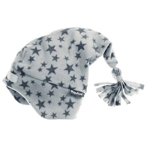 Playshoes cappello in pile, cappello invernale unisex - bambini e ragazzi, berretto a punta stelle grigie, 53