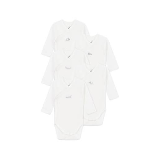 Petit Bateau a0d5z, body nascita a maniche lunghe unisex - bimbi 0-24, variante 1, 6 mesi (pacco da 5)