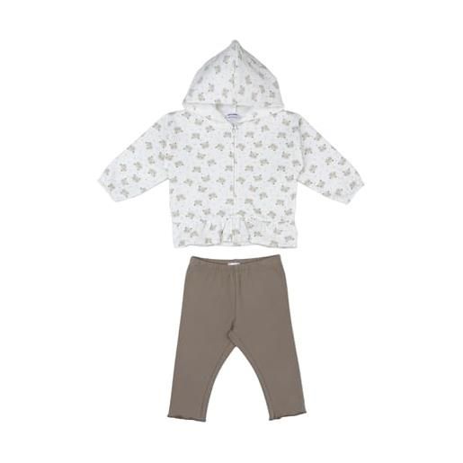 Prénatal prénatal completo tuta felpata, leggingss lunghi e felpa in morbido cotone bimba, panna, 9-12 mesi bambine e ragazze