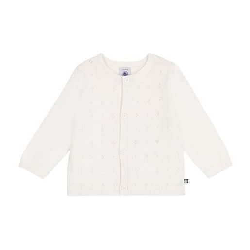 Petit Bateau a0cep, maglione cardigan bimba 0-24, bianco, 6 mesi