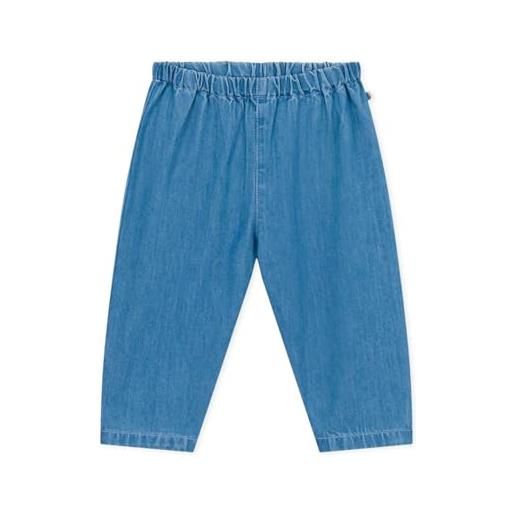 Petit Bateau a08f0, pantaloni bimbo 0-24, blu denim clair, 24 mesi