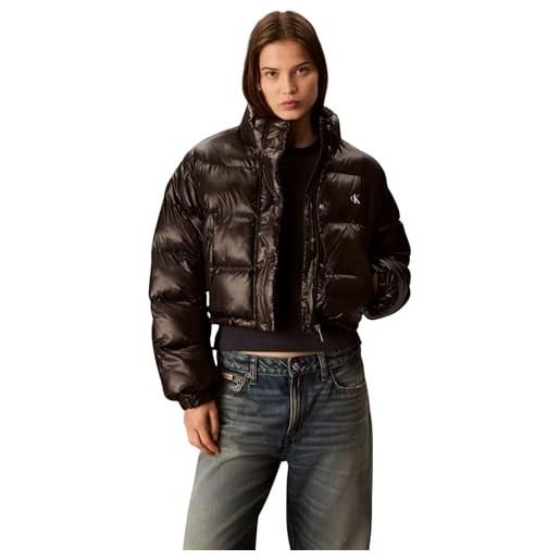 Calvin Klein shine crop puffer jacket lv047d504g giacche, black (black), xxs donna