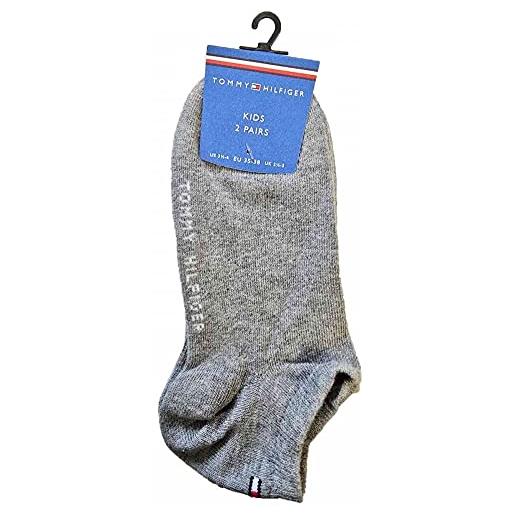 Tommy Hilfiger calzini sneaker unisex unisex 2 pack, grigio medio melange 35/38 grigio medio melange