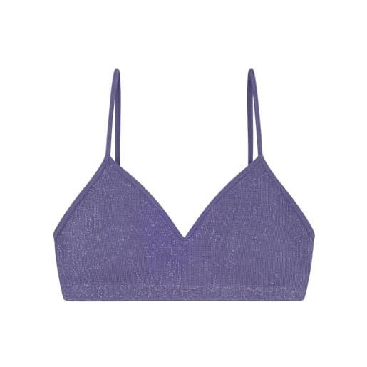 Women'secret top almohadilla extraíble seamless shiny collection reggiseno, blu, l donna