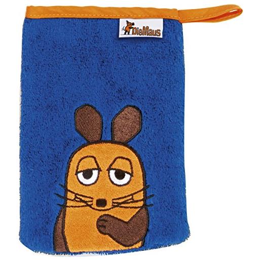 Playshoes unisex kinder frottee-waschhandschuh, guanto da bagno unisex - bambini e ragazzi, blu (11 - marine maus), 15x20 cm