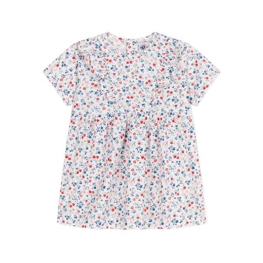 Petit Bateau a0cli, abito a maniche corte bimba 0-24, bianco/multicolore, 3 anni