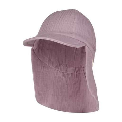 Sterntaler berretto con visiera con protezione per il collo, mussola con laccetto, verde opaco, 45 unisex-adulto