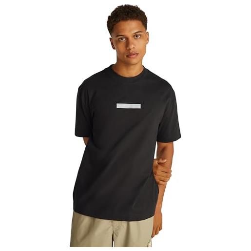 Calvin Klein uomo t-shirt maniche corte nyc 2025 tee relaxed fit, nero (ck black), l