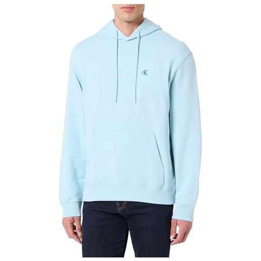 Calvin Klein ls eu 350terry monogram hoodie lv04rc297g felpe, blue(stratosphere), m uomo
