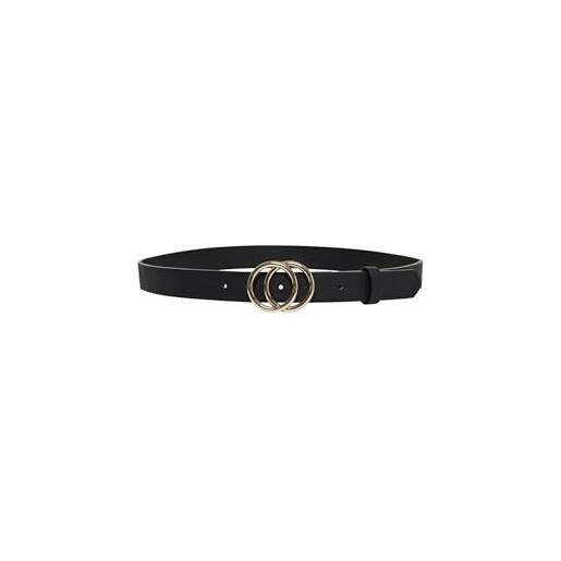 Only onlrasmi faux leather jeans belt noos, cintura da donna, nero (black/ shiny gold buckle), 95