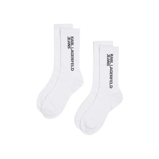 KARL LAGERFELD JEANS jeans karl lagerfeld, donna, calzini essential logo, confezione da 2, bianco, 38/42