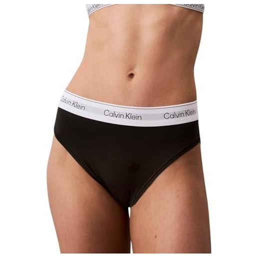 Calvin Klein donna slip taglio bikini high waist con fascia con logo, nero (black), m