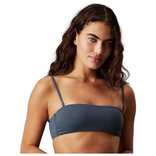 Calvin Klein donna top bikini a fascia imbottitura estraibile, blu (ink), 2xl
