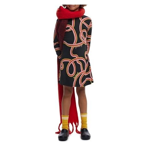 Desigual vest_terry dress, nero, 10 anni bambine e ragazze