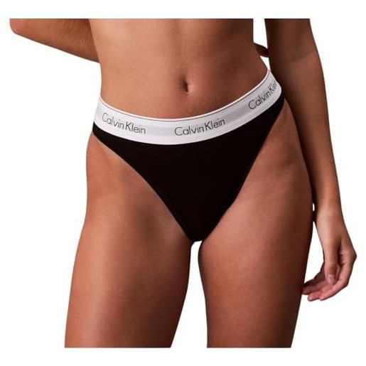 Calvin Klein donna slip taglio bikini high leg con fascia con logo, nero (black), xs