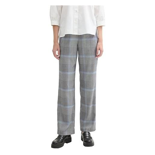 TOM TAILOR 1042934 pantaloni larghi, 36217-navy blue check, 32w x 30l donna