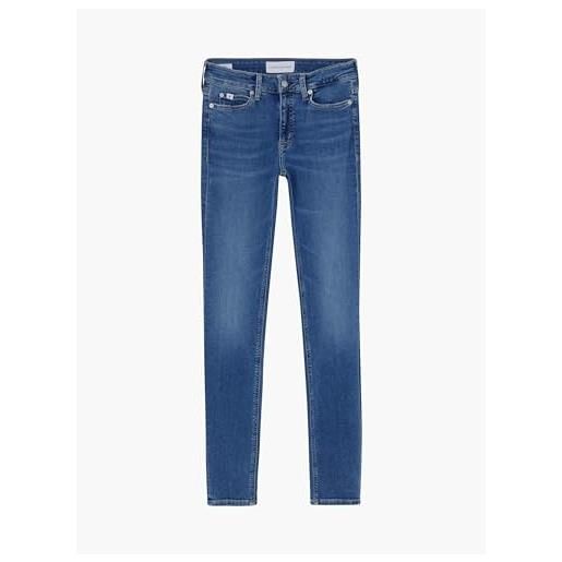 Calvin Klein donna jeans mid rise skinny fit, blu (denim dark), 25w/34l