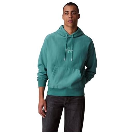 Calvin Klein prmm trry mcr mnlg h lv04rc281g, felpa, uomo, verde (wild green), m