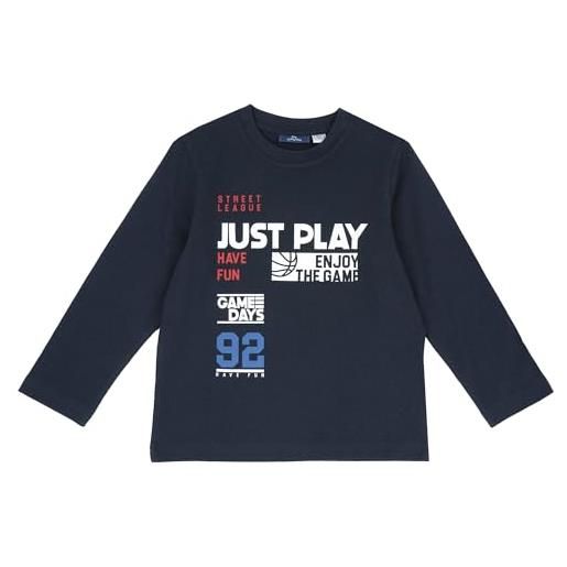 Chicco t-shirt a maniche lunghe, t-shirt unisex - bambini e ragazzi, blu (2), 9 mesi