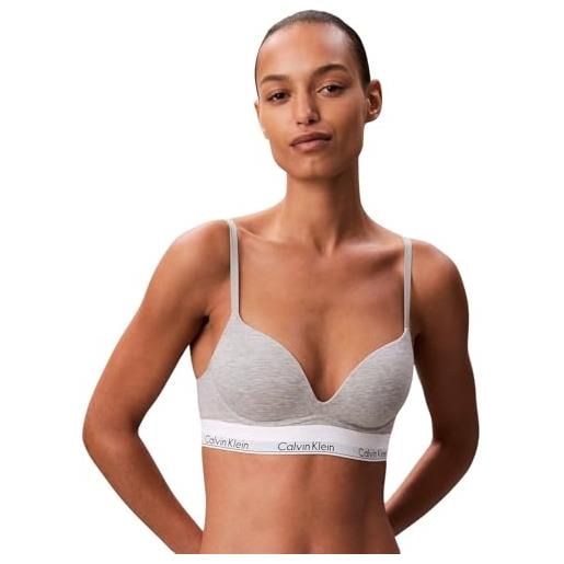 Calvin Klein donna reggiseno push-up plunge imbottito, grigio (grey heather), 1b