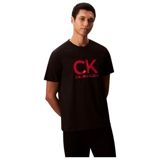 Calvin Klein uomo t-shirt maniche corte graphic tee scollo rotondo, nero (black), xxl