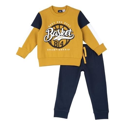 Chicco completo tuta due pezzi: felpa e pantaloni, tuta bambini e ragazzi, ocra, 9 mesi