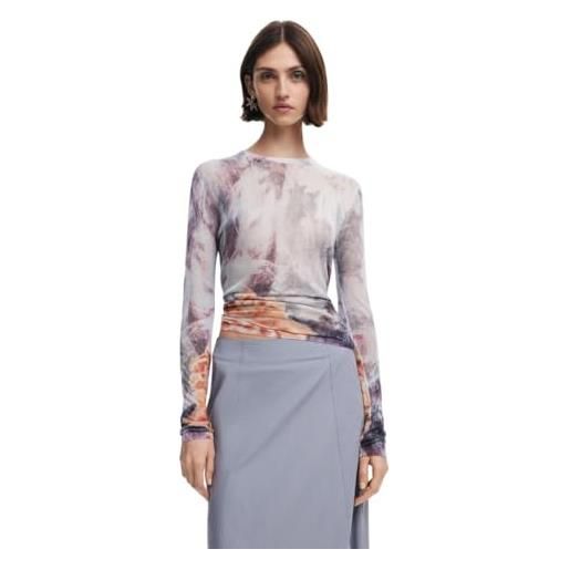 Desigual maglione da donna flat knit thin gauge felpa, nero, s