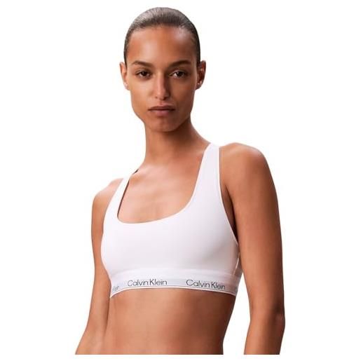 Calvin Klein donna bralette unlined con fascia con logo, bianco (white), m