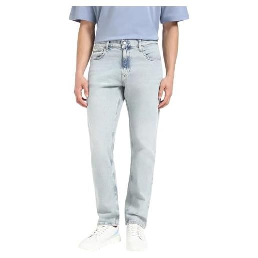 Calvin Klein uomo jeans slim straight gamba gritta, blu (denim light), 32w/32l