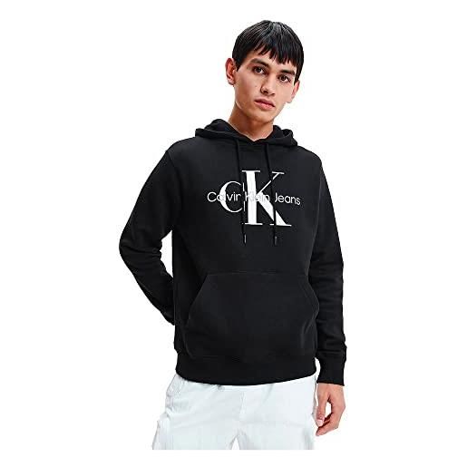 Calvin Klein uomo felpa core monologo con cappuccio, nero (ck black), xxs