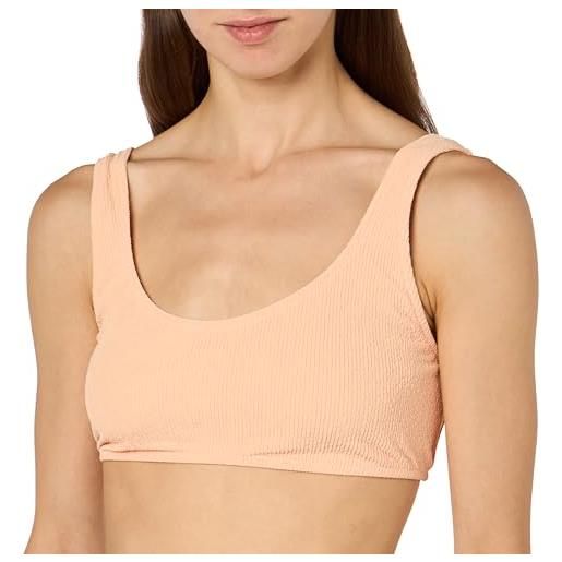 Champion legacy icons swimwear w-stretch light crinkle nylon top parte superiore del bikini, rosa pesca, s donna