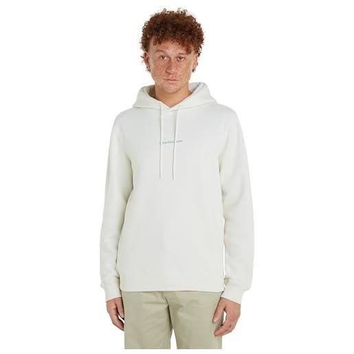 Calvin Klein monologo hoodie j30j325629, felpa con cappuccio, uomo, verde (leek green), s