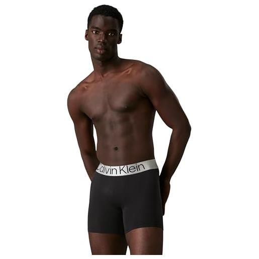 Calvin Klein boxer uomo confezione da 3 cotone elasticizzato, nero (black), xs