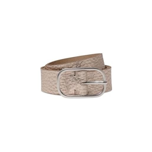 Cecil cintura in pelle lucida da donna, pelle lucida beige foil, 100 cm