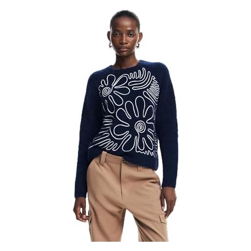 Desigual maglione da donna a maglia spessa felpa, blu, s