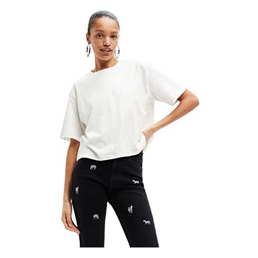 Desigual maglietta a maniche corte da donna, bianco, xl