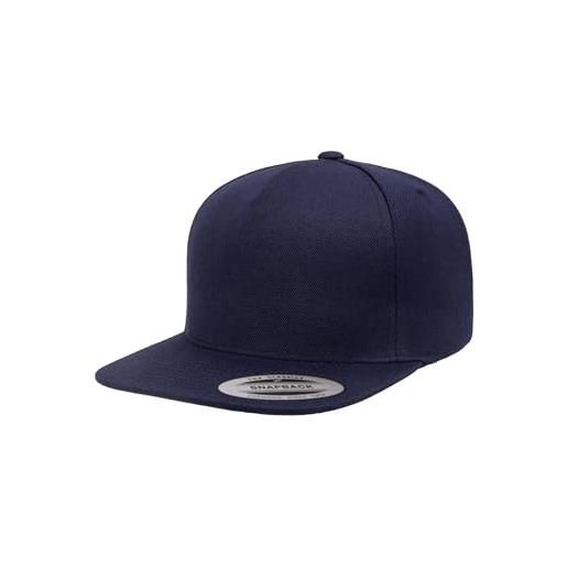 Flexfit premium 5-panel snapback cap, cappellino da baseball unisex - adulto, navy, 
