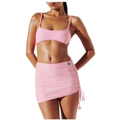 Karl Lagerfeld B.V ikon - mini pareo regolabile da donna, colore: verde flash/bianco, bianco/rosa stripe, l