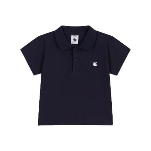 Petit Bateau a0cz4, polo a maniche corte bimbo 0-24, blu, 6 mesi