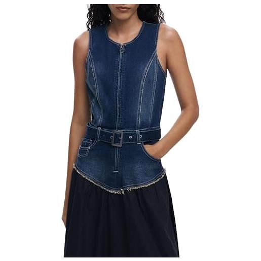 Desigual vest_poplin, 5053 denim medium wash, s