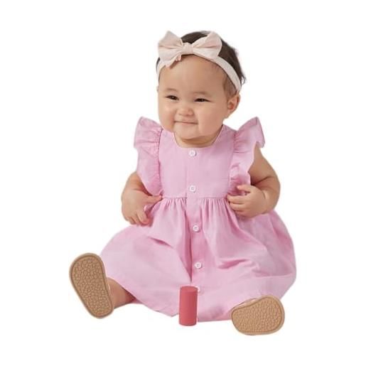 Petit Bateau a0clo, abito a maniche corte e bloomer bimba 0-24, schiuma/petalo, 18 mesi