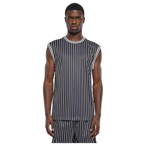 Urban Classics canotta in rete a righe canottiera, nero/bianco, xl uomo