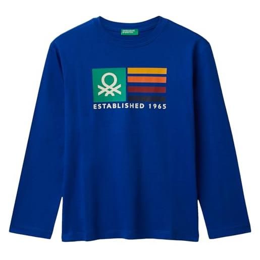 United Colors of Benetton t-shirt m/l 3i1xc10jn, blu, 140 bambino