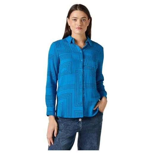 Cecil b345028 camicetta in mussola, dynamic aqua blue, l donna